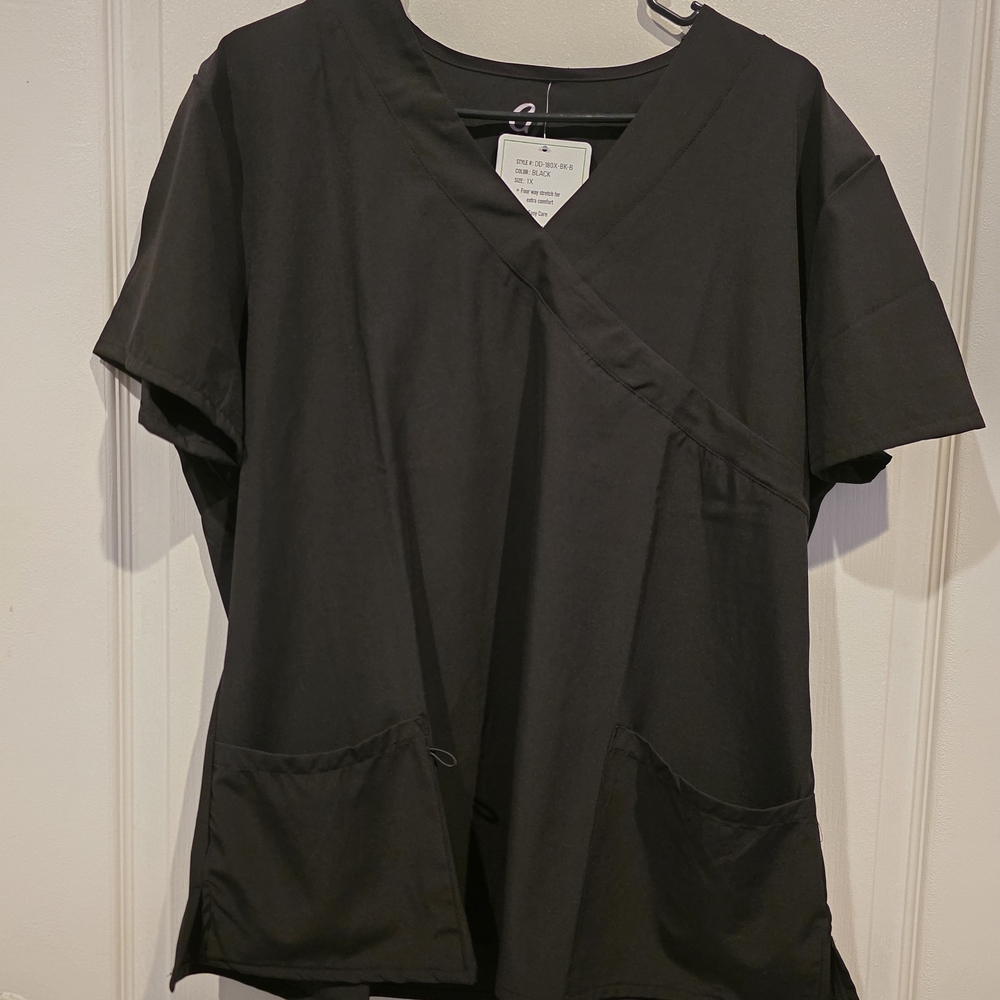 Women's Black Wrap Top